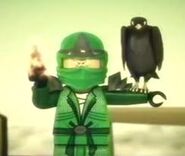 The Falcon with "The Green Ninja" in Zane's dream