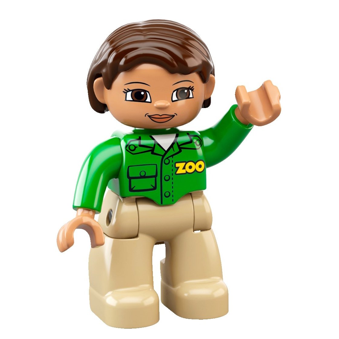 LEGO Duplo Braid Zoo Keeper Animal Care Worker Figurine New Woman 