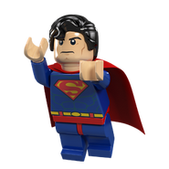 A computer generated image of Superman flying