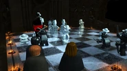 Harry, Ron, and Hermione at the Chess Set
