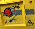 A close-up of some of the graffiti on the sides of the truck. Note the "Blacktron" and "Adam" as well as the Classic Space logo covered up by the red skull.