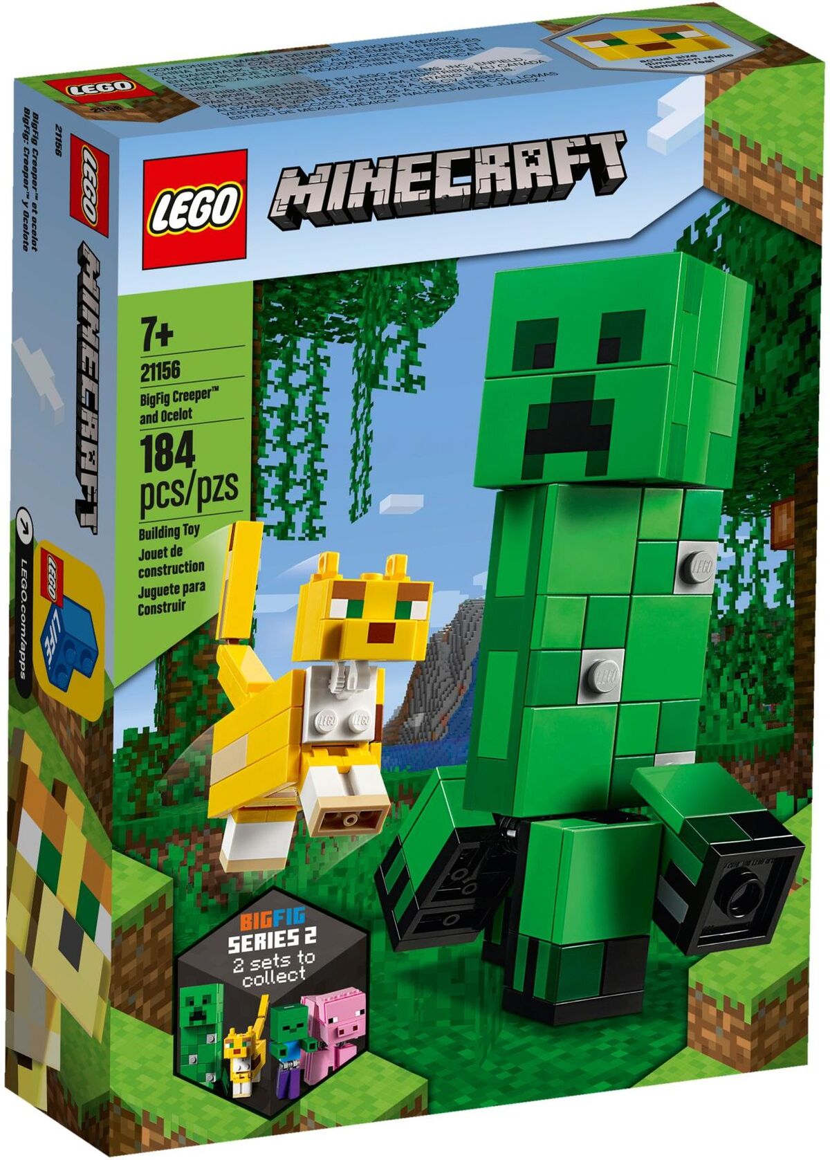 Lego minecraft bigfig creeper i ocelot 21156 hot sale