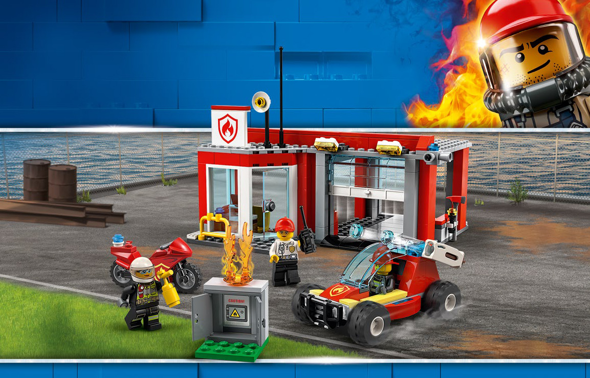 LEGO City - 60004 - Jeu de Construction - La Caserne des Pompiers :  : Jeux et Jouets
