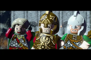 Gamling, King Théoden and a Rohan Soldier