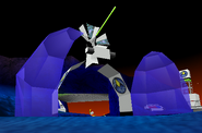 The base in LEGO Racers, the colour sequence is visible behind the open door