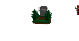 grave stone and bushes