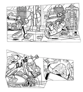 A comic strip from the LEGO Club Magazine. The setting: 79100 Kraang Lab Escape