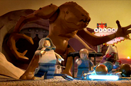 A rancor as it appears in LEGO Star Wars: The Padawan Menace