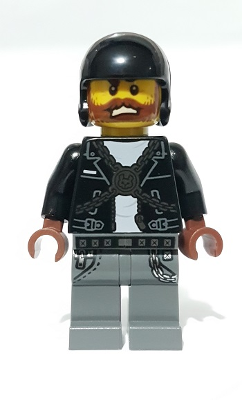 hs025 LEGO Minifigura Dwayne Biker/Ghost suddivisi da lato nascosto 70421 