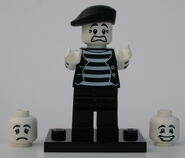 The Mime on his base with scared expression.