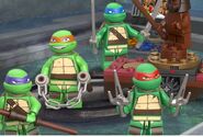 The four turtles with the dummy