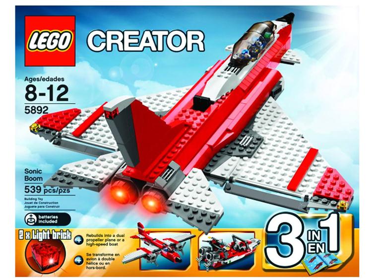 Lego red 2025 and white airplane