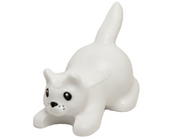 Second printed white crouching cat