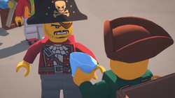 LEGO Pirate Torso CAPTAIN HOOK HAND Green Ruffle Shirt Black Coat
