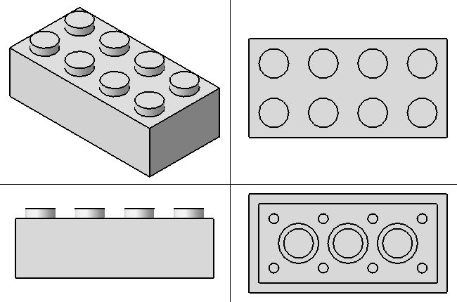 what are the dimensions of a lego brick in centimeters