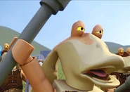 Jar Jar leading the Gungans