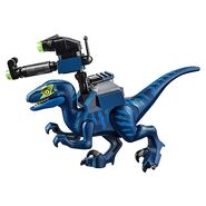 Raptor with green eye spot and weapon on its back.