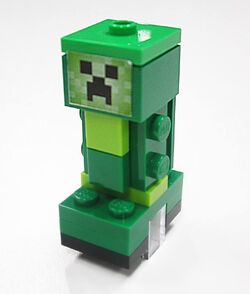 LEGO Green Brick 1 x 1 with Minecraft Creeper Face Pattern (12940)