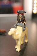 Jack's minifigure first appeared at the 2010 San Diego Comic-Con International riding a camel as a part of the Prince of Persia theme to indirectly announce LEGO Pirates of the Caribbean.