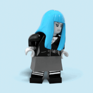 Spooky Girl with Medium Azur hair