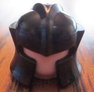 A helmet (with a head under it) used for Shadow Knights