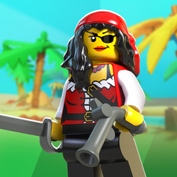 LEGO Pirates - Female Pirate Captain Minifigure Eyepatch Cutlass Princess  70411