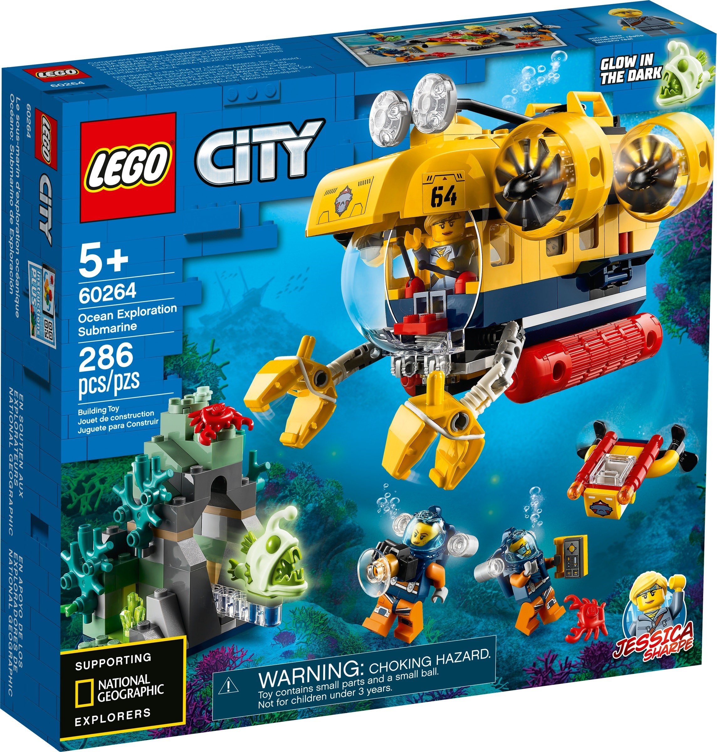 LEGO 60265 City La Base d'Exploration Océanique, sous-Marin et Mini