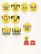 Several designs for the main characters.