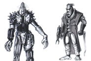 Early concept art of unknown characters.