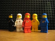 All five of the original Classic Space Minifigures