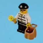 Jour 13 Un voleur avec un sac, un diamant et une lampe torche