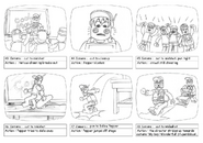 Storyboards for an unused intro to Island Xtreme Stunts.