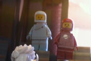Red Classic Spaceman as seen in The LEGO Movie with White Classic Spaceman