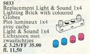 5033 Light and Sound 1 x 4 Lighting Brick and 4 Colour Globes