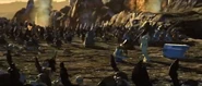 Thrór fighting Azog the Defiler at the Battle of Azanulbizar.
