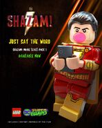 Promotional poster for the Shazam! DLC in LEGO DC Super-Villains