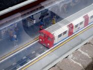 People boarding the train.