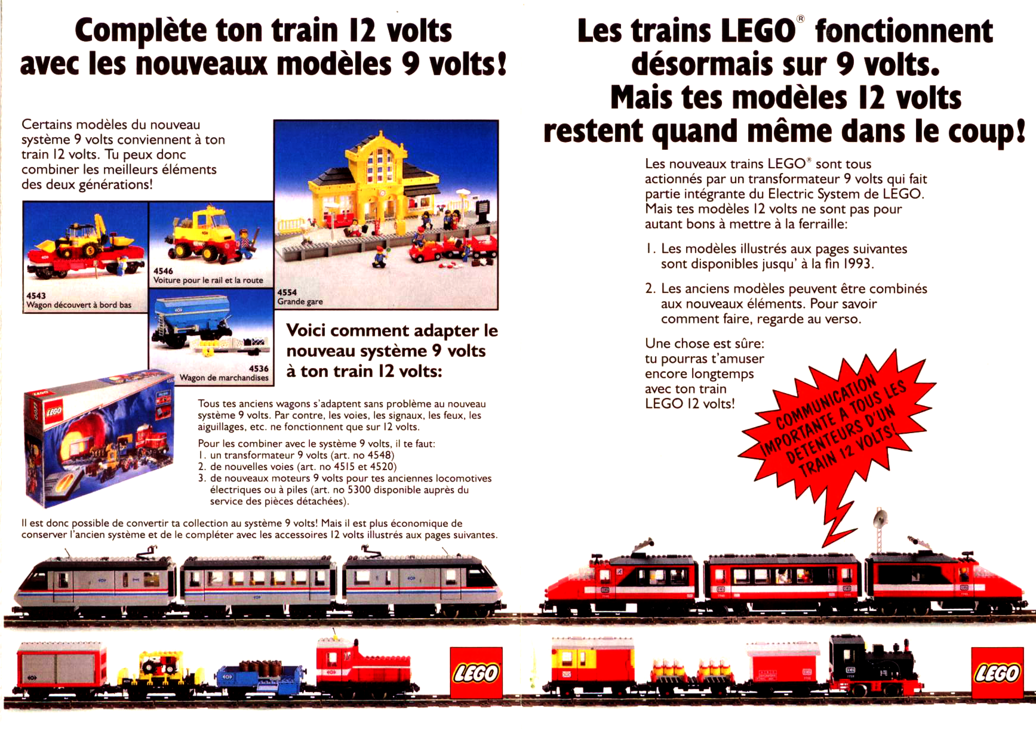 Lego® TRAIN Tracks 9V Railway Monorail Straight Track Rail UP 