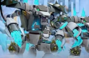 The ice bear mech's attack
