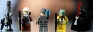 The minifigures, front and center