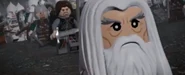 Gandalf the White in front of the Black Gate