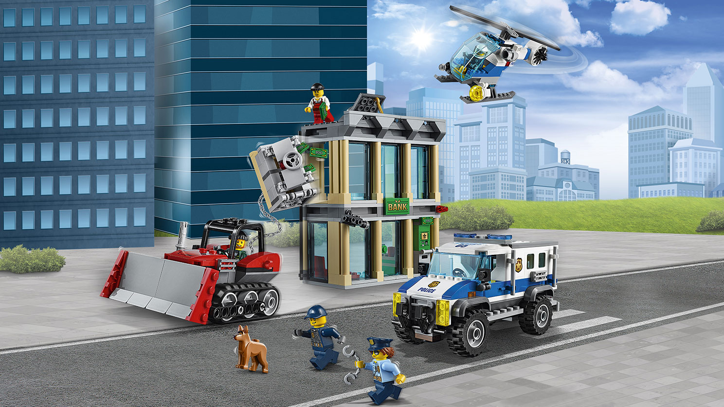 LEGO® City 60245 Le cambriolage de la banque - Histoire en Briques