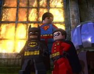 Batman, Superman, and Robin in the game