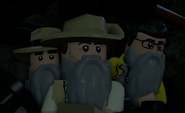 Muldoon with Gennaro and Nedry in LEGO Jurassic World