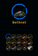 The Batboat on the Character Roster