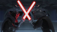 Darth Vader and Darth Maul fighting