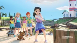 Emma is scared by one of the trash boxes moving!