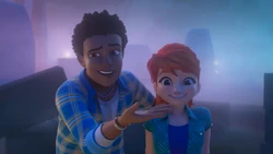 Mia wishing River would stop embarrassing her.