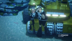 Ricky and Joey taking an underwater selfie.