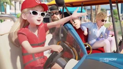 Stephanie giving her tour guide speech.